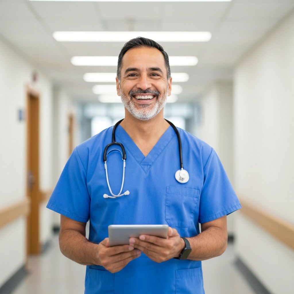 Confident healthcare professional ready for career opportunities